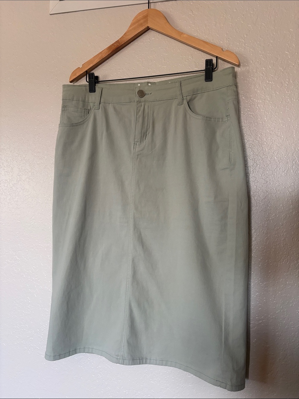 Heritage-Inspired Sage Green Midi Skirt